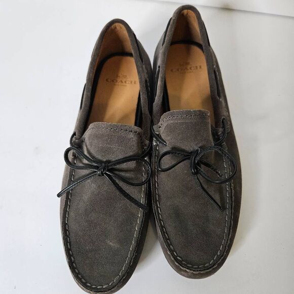 Coach mens gray suede slip on loafers. Size 40(7). - Picture 2 of 9